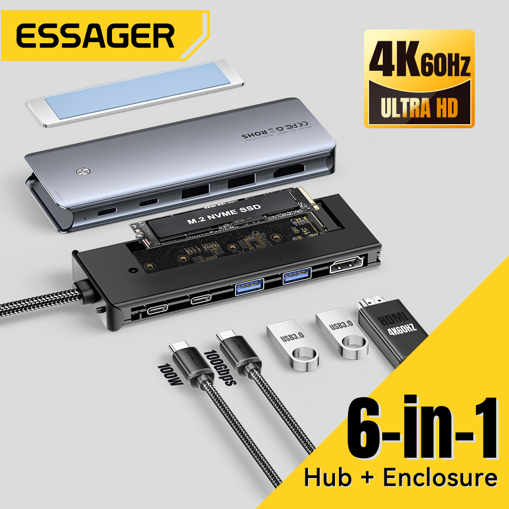 Usb Hub Type C - Hub USB C Essager con custodia