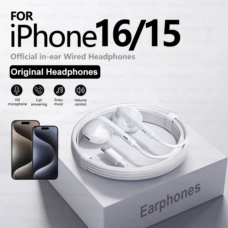 Wired Earphone Lightning - Cuffie cablate per iPhone 16 Pro